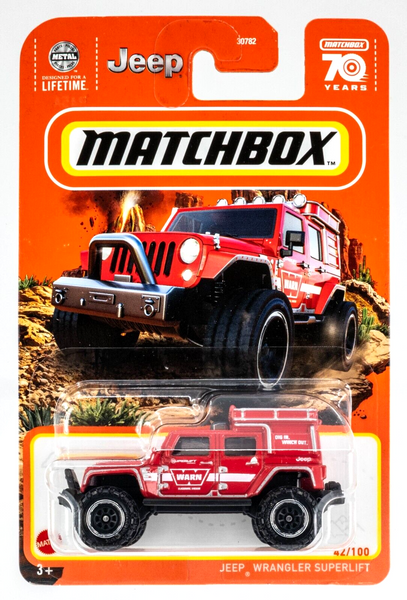 2023 Matchbox #42 Jeep Wrangler Superlift FIRECRACKER RED | WARN WINCHES | FSC