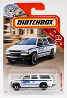 2019 Matchbox #54 '00 Chevy Suburban WHITE | NYPD | FSC