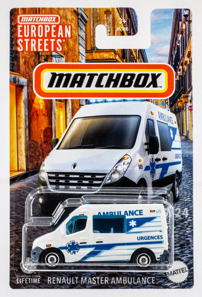 2024 Matchbox European Streets #19 Renault Master Ambulance WHITE | FSC