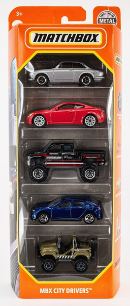 2021 Matchbox MBX City Drivers 5-Pack Alfa Romeo | Infiniti | Chevrolet | Honda