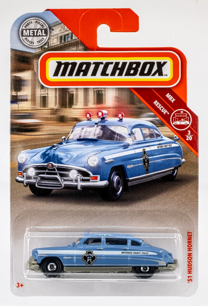 2019 Matchbox #57 '51 Hudson Hornet DARK SKY BLUE | MATCHBOX POLICE | FSC