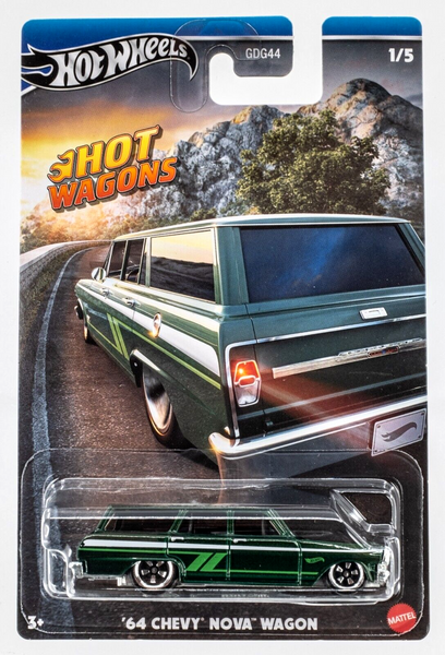 2024 Hot Wheels Hot Wagons #1 '64 Chevy Nova Wagon DARK GREEN | FSC