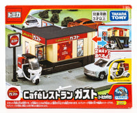 Takara Tomy "Tomica Town" Cafe Restaurant Gusto Playset w/ Gusto Delivery Bike