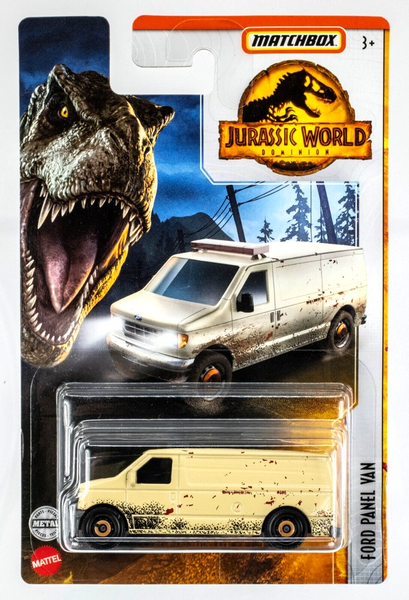 2022 Matchbox Jurassic World Dominion Ford Panel Van BEIGE | BROWN WHEEL | FSC