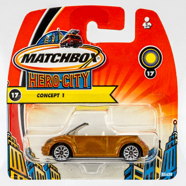 2004 Matchbox ROW #17 Volkswagen Concept I Beetle Convertible DARK GOLD | FSSC