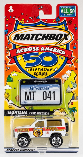 2002 Matchbox Across America Ford Bronco II WHITE | MONTANA | FSC