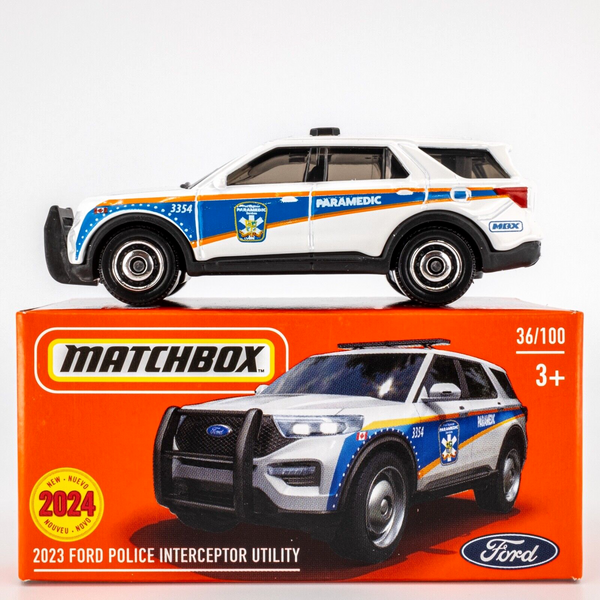 2024 Matchbox Power Grabs #36 2023 Ford Police Interceptor Utility WHITE | FSB