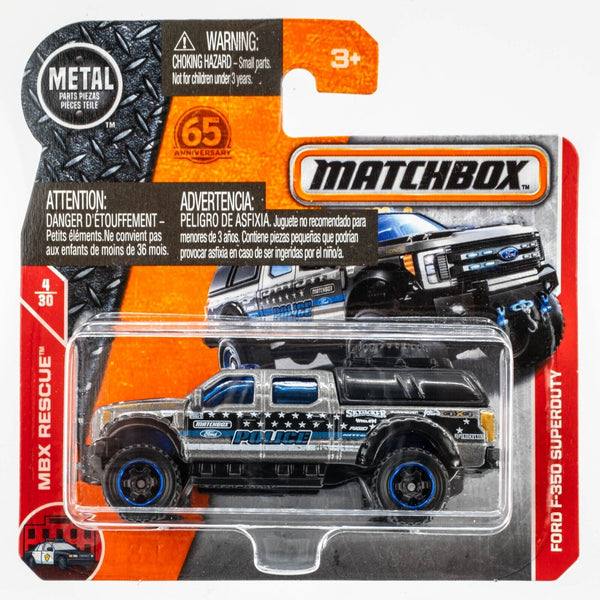 2018 Matchbox #54 Ford F-350 Superduty SILVER | POLICE | FSSC