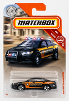 2018 Matchbox #84 Ford Police Interceptor BLACK | 6-SPOKE WHEEL | ROOF LIGHT ART