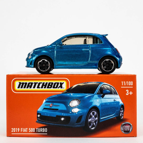 2022 Matchbox Power Grabs #11 2019 Fiat 500 Turbo LASER BLUE | FSB