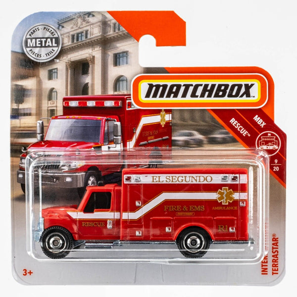 2019 Matchbox #41 International Terrastar Ambulance RED | EL SEGUNDO | FSSC