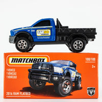 2021 Matchbox Power Grabs #100 2016 (Dodge) Ram Flatbed BLUE | CARGO | FSB