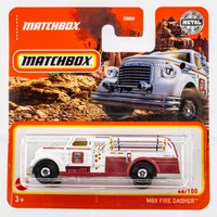 2022 Matchbox #46 MBX Fire Dasher (1953 GMC Model 454 AFE) WHITE | RED | FSSC