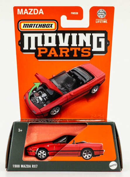 2024 Matchbox Moving Parts #24 1988 Mazda RX7 SUNRISE RED | FSC 2024 Matchbox Moving Parts #24 1988 Mazda RX7 SUNRISE RED | FSC