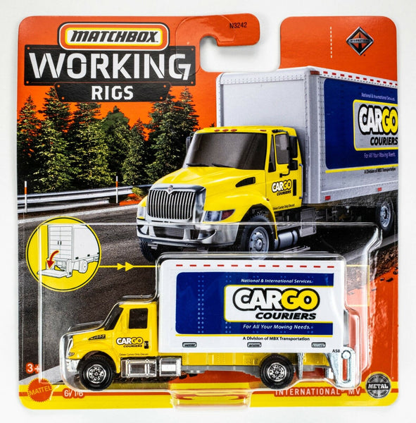 2022 Matchbox Working Rigs #6 International MV Box Truck | CARGO COURIERS | FSC