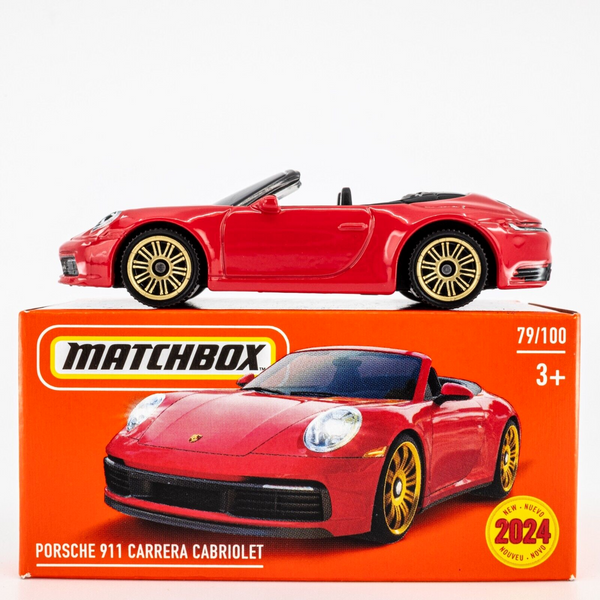 2024 Matchbox Power Grabs #79 Porsche 911 Carrera Cabriolet GUARDS RED | FSB