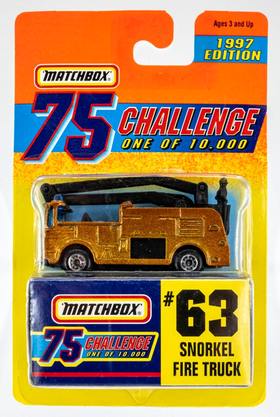 1997 Matchbox Gold Challenge #63 Snorkel Fire Truck GOLD | FSC