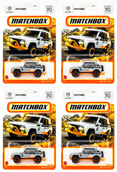 2023 Matchbox #62 MBX Field Car SILVER | 70 YEARS SPECIAL | 4-PACK LOT | FSC