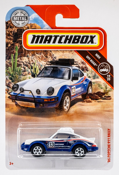 2019 Matchbox #65 '85 Porsche 911 Rally WHITE | BLUE | FSC