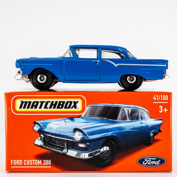 2024 Matchbox Power Grabs #41 1957 Ford Custom 300 MEDIUM BLUE | FSB