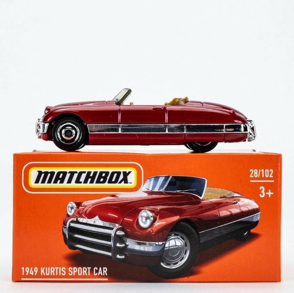 2022 Matchbox Power Grabs #28 1949 Kurtis Sport Car BURGUNDY METALLIC | FSB