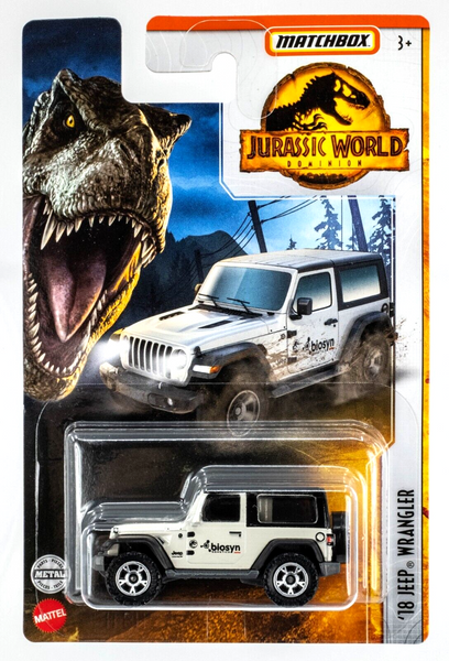 2022 Matchbox Jurassic World Dominion '18 Jeep Wrangler WHITE | BIOSYN | FSC