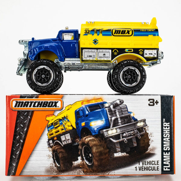 2015 Matchbox Power Grabs #71 Flame Smasher BLUE | YELLOW | UNIT 32 | FSB