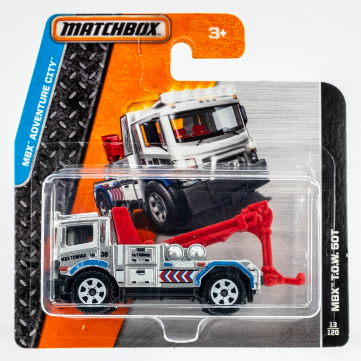 2015 Matchbox #13 MBX T.O.W. 50T (Urban Tow Truck) SILVER | SHORT CARD ...