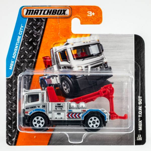 2015 Matchbox #13 MBX T.O.W. 50T (Urban Tow Truck) SILVER | SHORT CARD