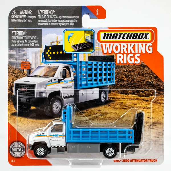 2020 Matchbox Working Rigs GMC 3500 Attenuator Truck WHITE | MB MATCHBOX | FSC