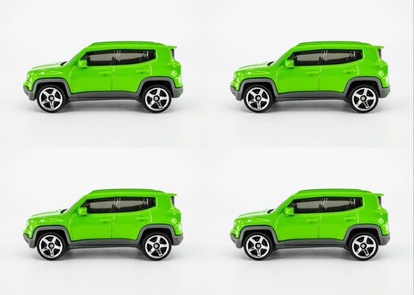 2020 Matchbox #1 2019 Jeep Renegade HYPER GREEN | 4-PACK LOT | MINT