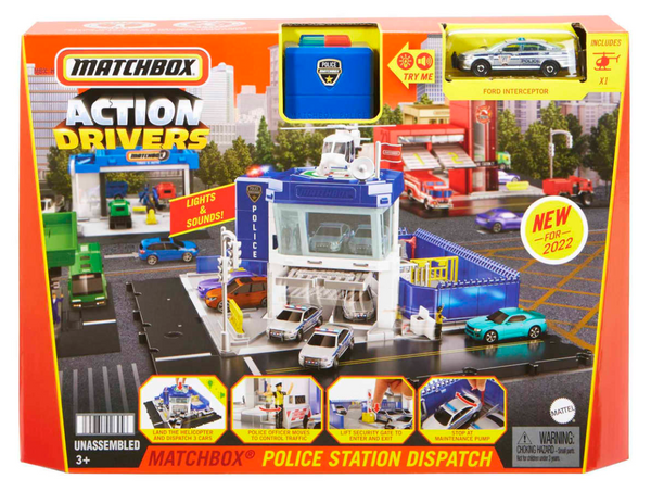 2022 Matchbox Action Drivers Police Station Dispatch w/ Ford Police | FSB