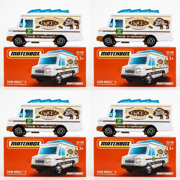 2022 Matchbox Power Grabs #35 Chow Mobile II WHITE | FAMOUS | 4-PACK LOT | FSB