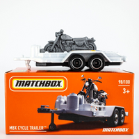 2022 Matchbox Power Grabs #98 MBX Cycle Trailer WHITE PEARL | SHERIFF IMPOUND