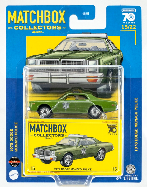 2023 Matchbox Collectors #15 1978 Dodge Monaco Police GREEN | BOONE COUNTY | FSC