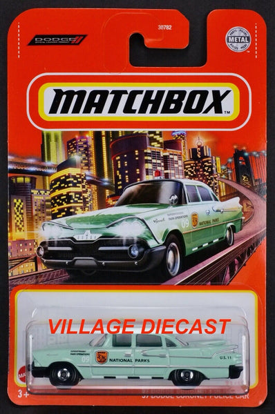 2021 Matchbox #71 '59 Dodge Coronet Police Car GREEN / NATIONAL PARKS / MOC