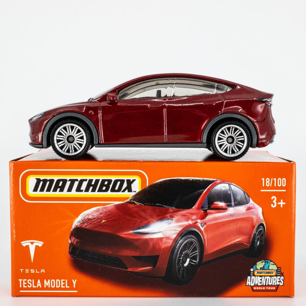 2022 Matchbox Power Grabs #18 Tesla Model Y RED MULTI-COAT | FSB