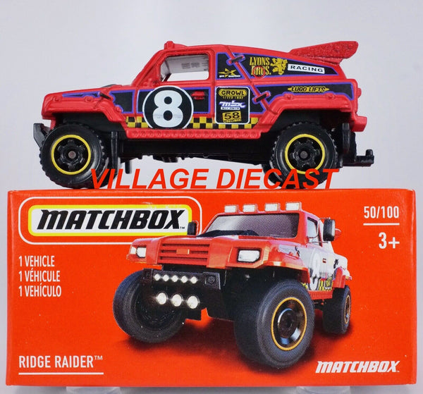 2021 Matchbox Power Grabs #50 Ridge Raider MATTE RED / LYONS BROS. RACING / MIB