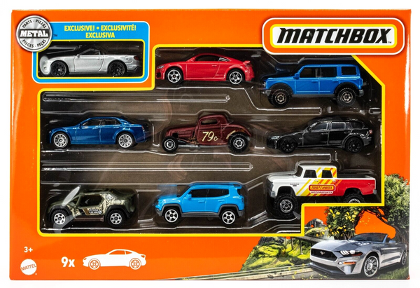 2022 Matchbox 9-Pack w/Exclusive 2018 Ford Mustang Convertible SILVER | MIB