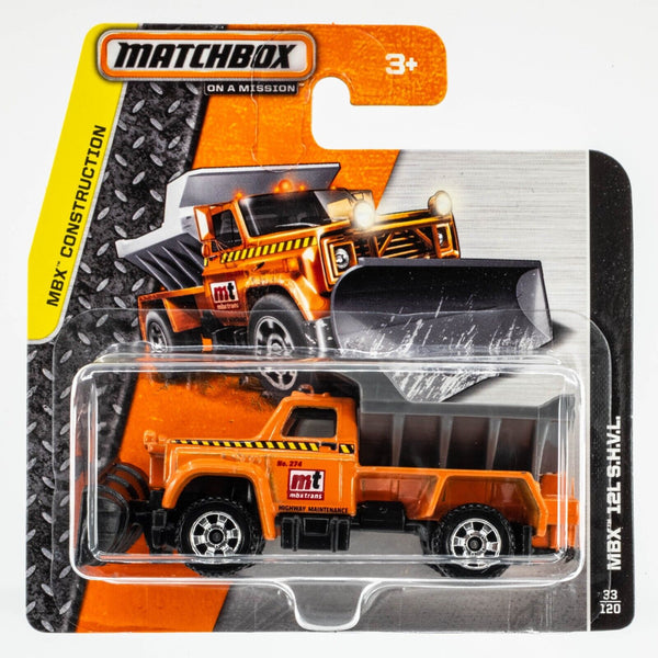2015 Matchbox #33 (Chevy) Highway Maintenance Truck ORANGE | SHORT CARD