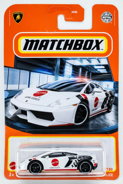 2021 Matchbox #69 Lamborghini Gallardo Police WHITE / MATTEL GLOBAL SEC. / MOC
