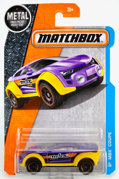 2016 Matchbox #31 MBX Coupe PURPLE / YELLOW / MOC