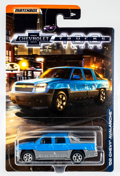 2018 Matchbox Chevy 100 Years Series '02 Chevy Avalanche BRIGHT BLUE | FSC