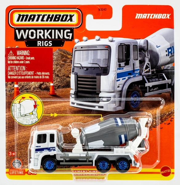 2024 Matchbox Working Rigs #8 Cement King HD WHITE | BLUE | GREY | FSC