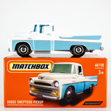 2022 Matchbox Power Grabs #68 Dodge Sweptside Pickup WHITE | BLUE | FAC. SEALED
