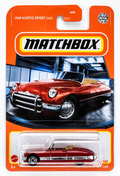 2022 Matchbox #28 1949 Kurtis Sport Car BURGUNDY METALLIC | FSC