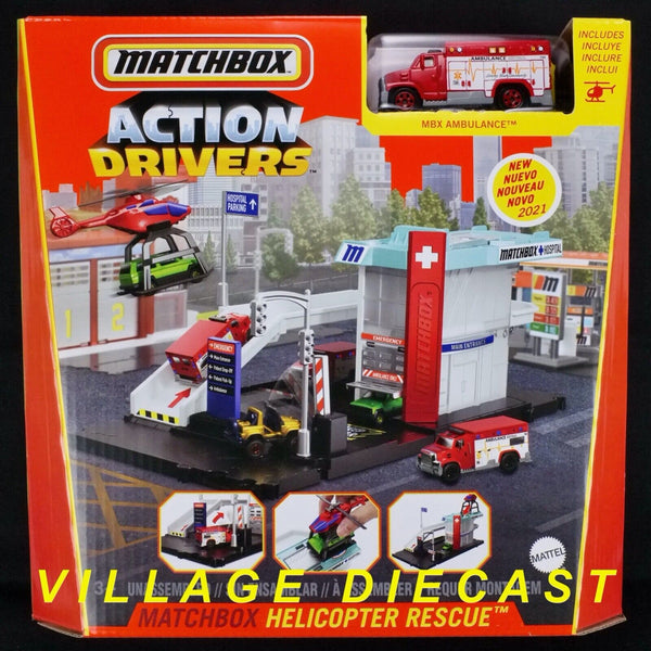 2021 Matchbox Action Drivers Helicopter Rescue w/ MBX Ambulance | FSB