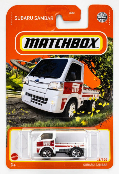 2022 Matchbox #43 Subaru Sambar WHITE / RED / MOC