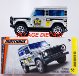 2017 Matchbox Power Grabs #48 Land Rover 90 SILVER | TAYLOR CONSTRUCTION | FSB