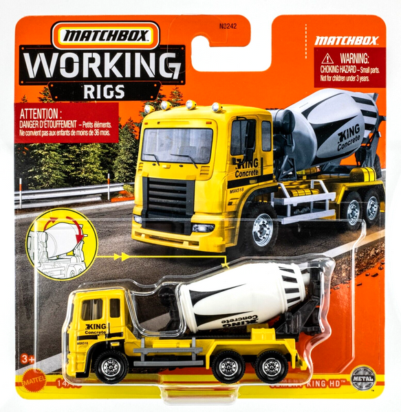 2022 Matchbox Working Rigs #14 Cement King HD YELLOW | KING CONCRETE | MOC